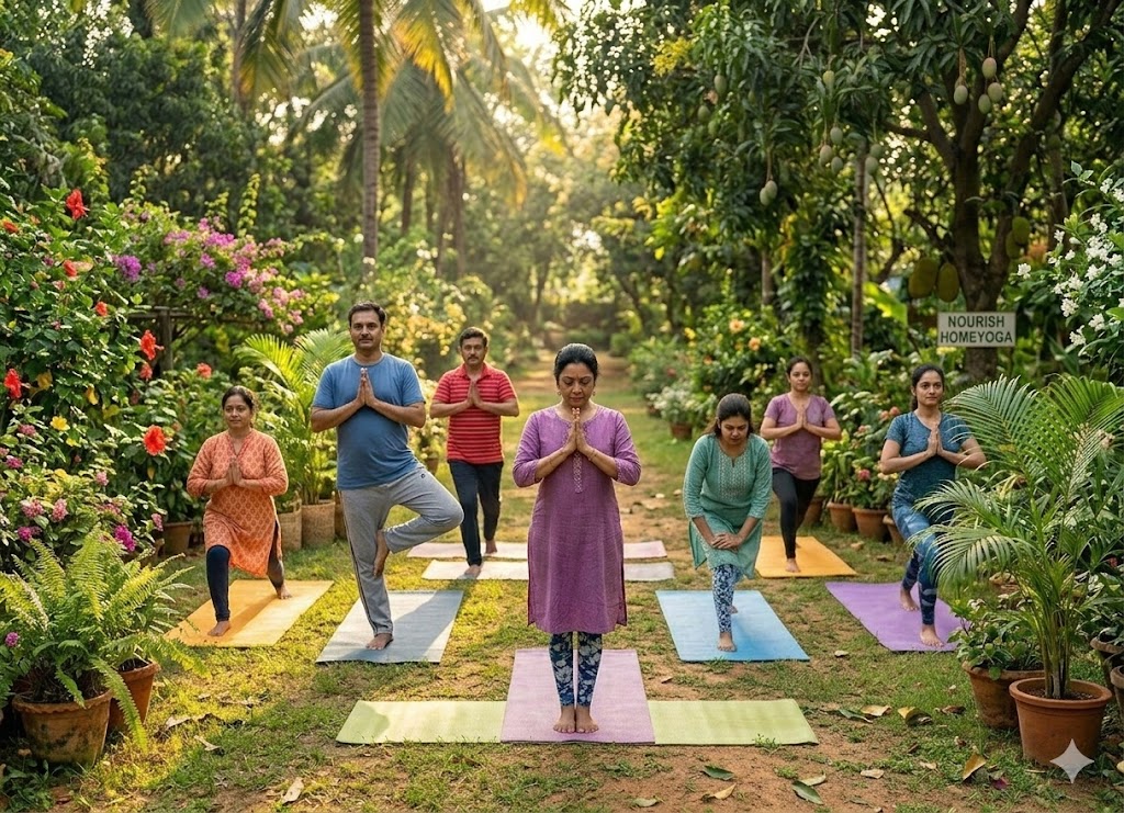 Group yoga session