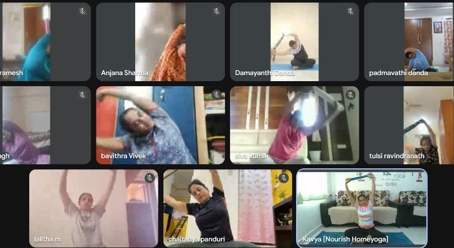 Women yoga class